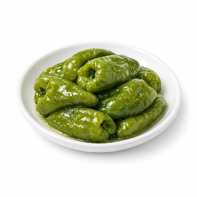 Sweet green peppers boiled with salt