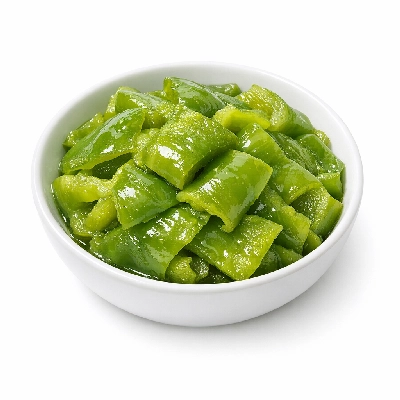 Sweet green peppers boiled without salt