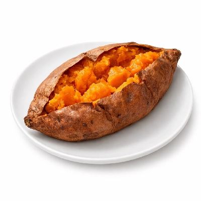 Sweet potato baked with skin without salt