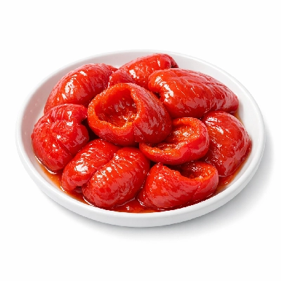 Sweet red peppers boiled with salt