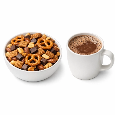 Sweet & Salty Snack Mix with Hot Cocoa