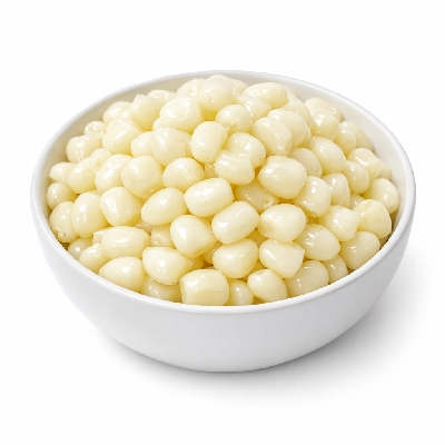 Sweet white corn boiled without salt