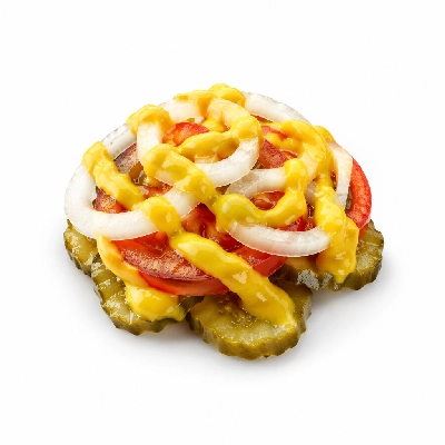 Swensons Drive-In Burger Toppings with Mustard