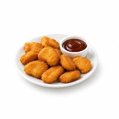 Swensons Drive-In Chicken Nuggets 6 Pieces with Barbecue Sauce Crispy Extras