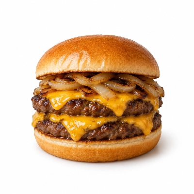 Swensons Drive-In Double Cheeseburg with Grilled Onions