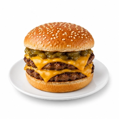 Swensons Drive-In Double Cheeseburg with Pickle Relish