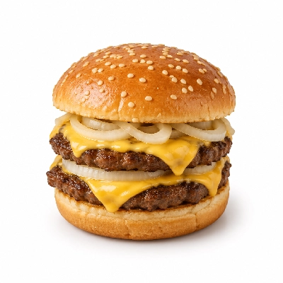Swensons Drive-In Double Cheeseburg with Sliced Onions