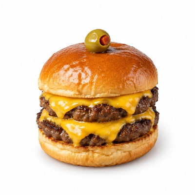 Swensons Drive-In Double Cheeseburg with Spanish Olive