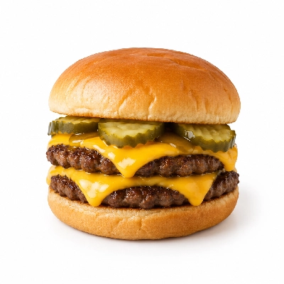 Swensons Drive-In Double Cheeseburg with Sweet Pickle