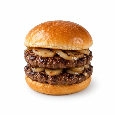 Swensons Drive-In Double Hamburg with Grilled Onions