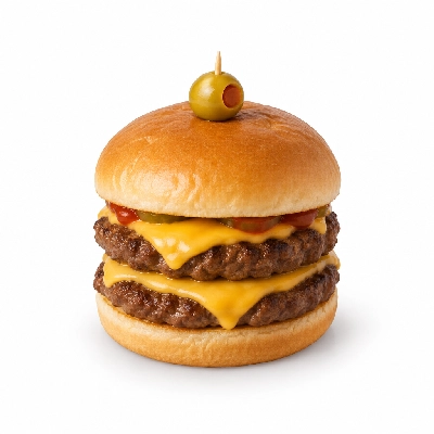 Swensons Drive-In Double Hamburg with Spanish Olive
