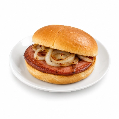 Swensons Drive-In Fried Bologna Sandwich with Sliced Onions