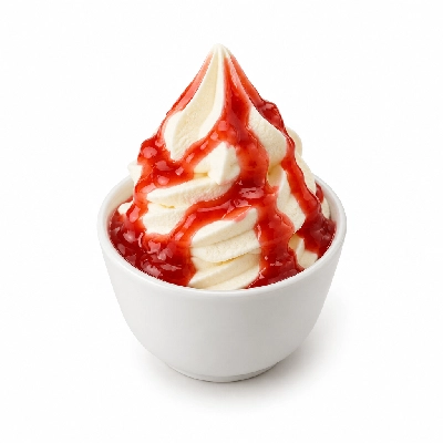 Swensons Drive-In Sundae with Topping Choice Strawberry Syrup