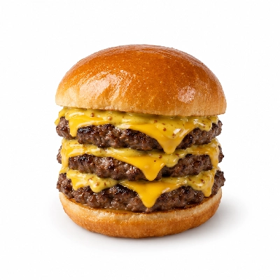 Swensons Drive-In Triple Cheeseburg with Honey Mustard