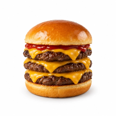 Swensons Drive-In Triple Cheeseburg with Ketchup