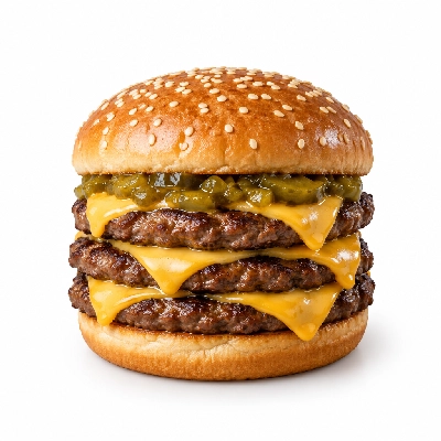 Swensons Drive-In Triple Cheeseburg with Pickle Relish