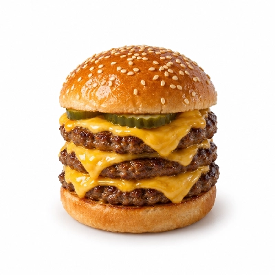 Swensons Drive-In Triple Cheeseburg with Sweet Pickle