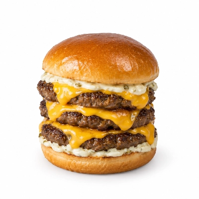 Swensons Drive-In Triple Cheeseburg with Tartar Sauce
