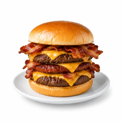 Swensons Drive-In Triple Hamburg with Bacon