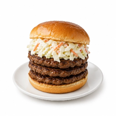 Swensons Drive-In Triple Hamburg with Cole Slaw