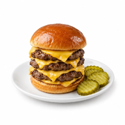 Swensons Drive-In Triple Hamburg with Pickle Chips