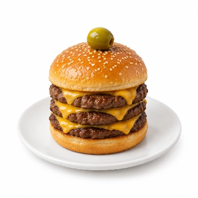 Swensons Drive-In Triple Hamburg with Spanish Olive