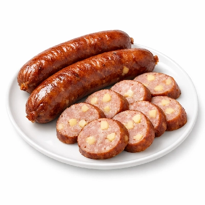 Swisswurst pork and beef with swiss cheese smoked