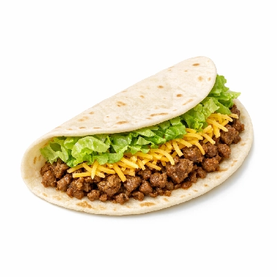 Taco bell soft with beef cheese and lettuce