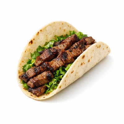 Taco with Carne Asada and Greens