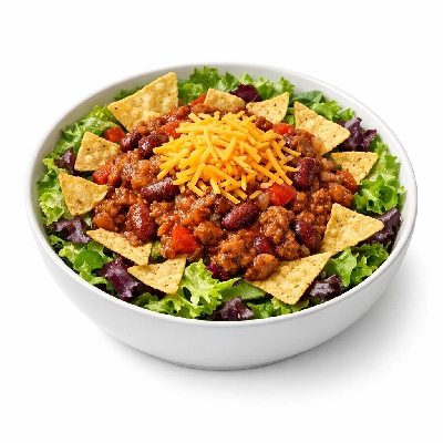 Taco salad with chili con carne