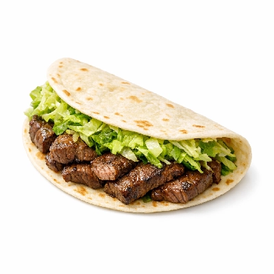 Taco with Steak and Salad