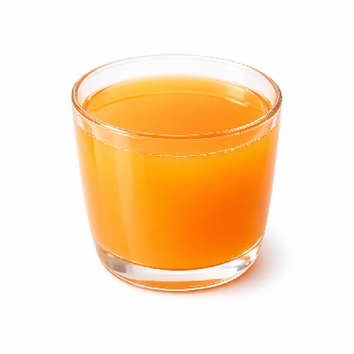 Tangerine juice frozen concentrate sweetened diluted with 3 volume water