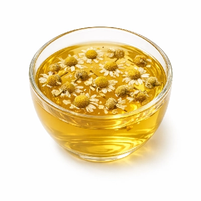 Tea chamomile prepared without milk or sugar