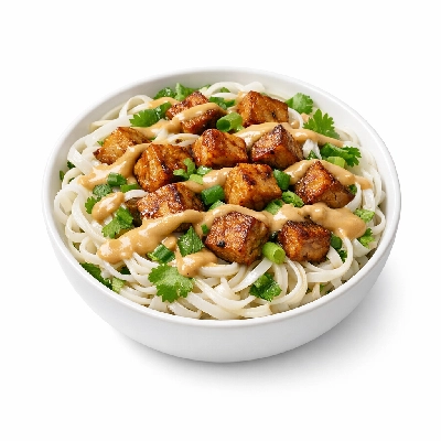 Tempeh and Rice Noodle Salad with Peanut Sauce