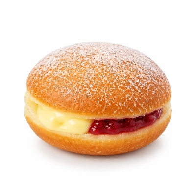Tesco Fresh Food Cakes Custard and Raspberry Doughnut