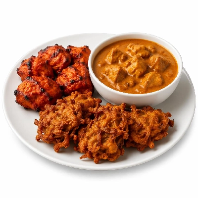 Tesco Fresh Food Chicken Tikka & Korma Meal Onion Bhajis
