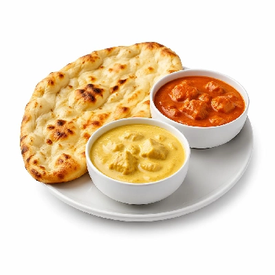 Tesco Fresh Food Korma & Jalfrezi Meal Naan Bread