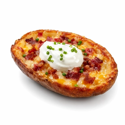 Tesco Fresh Food Loaded Potato Skins with Soured Cream and Chive Dip-Loaded