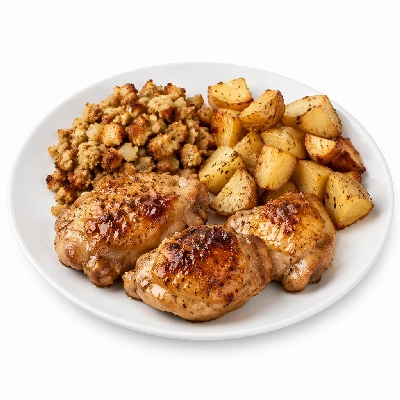 Tesco Fresh Food Low Calorie Chicken & Stuffing Roast Potatoes