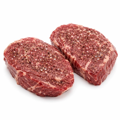 Tesco Frozen Food Meat Fish Poultry 2 Beef Rump Steaks Sea Salt Pepper Crust
