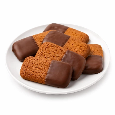 Tesco Kitchen Cupboard Biscuits Cookies Fin Half Coated Plain Chocolate Ginger