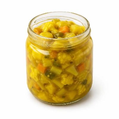 Tesco Kitchen Cupboard Tins Packets & Jars Finest Range Spicy Indian Piccalilli