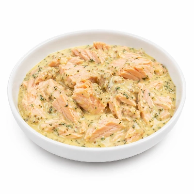 Tesco Kitchen Cupboard Tins Packets & Jars Tinned Fish Seafood Salmon Fillets Mustard Dill Sauce