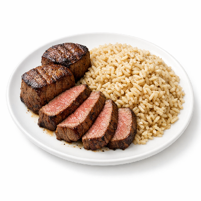 Texas Roadhouse Hand-Cut Steaks Filet Medallions (9 Oz) Includes Seasoned Rice