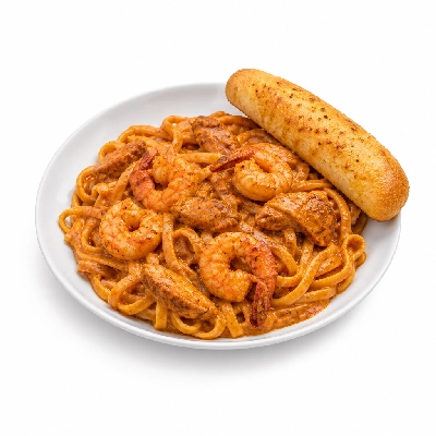 TGI Fridays Lunch Cajun Shrimp & Chicken Pasta with Breadstick (Impinger)