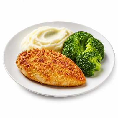 TGI Fridays Parmesan Crusted Chicken (Mashed Potatoes and Lemon Butter Broccoli)
