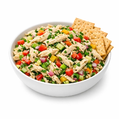 Thai Style Chicken Salad with Crackers