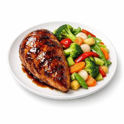 The budget gourmet light & healthy teriyaki chicken breast with oriental style vegetables frozen entree