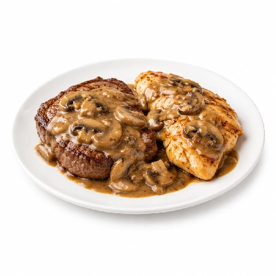 The Cheesecake Factory Factory Combinations Steak Diane and Chicken Madeira