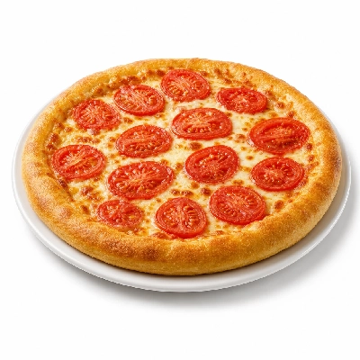 The Loop Restaurant Thick Crust Pizza Adds Sliced Roma Tomatoes Medium